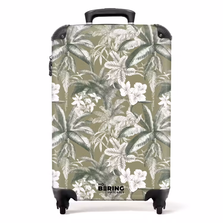Botanisch - Bloemen - Groen NBS - Handbagage koffer - Volwassenen Unisex middel -productfoto_recht