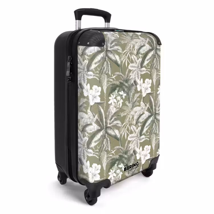 Botanisch - Bloemen - Groen NBS - Handbagage koffer - Volwassenen Unisex middel -productfoto_3d