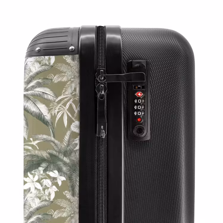 Botanisch - Bloemen - Groen NBS - Handbagage koffer - Volwassenen Unisex middel -slot