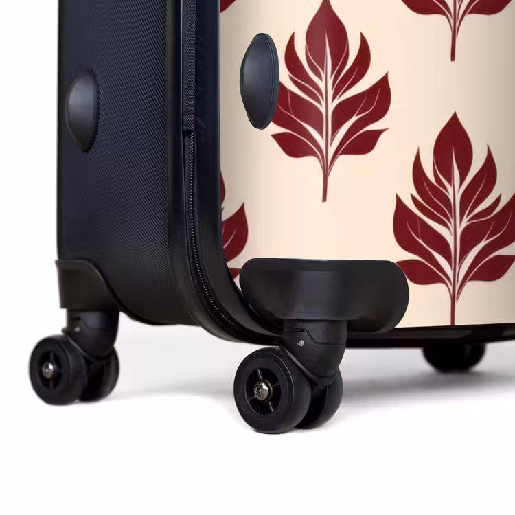 Botanisch - Patroon - Bordeaux NBS - Handbagage koffer - Volwassenen Unisex middel -achterkant