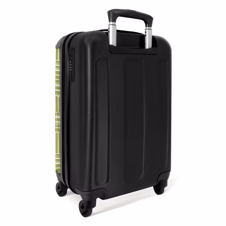 Vlecht - Patroon - Groen NBS - Handbagage koffer - Volwassenen Unisex middel -achterkant