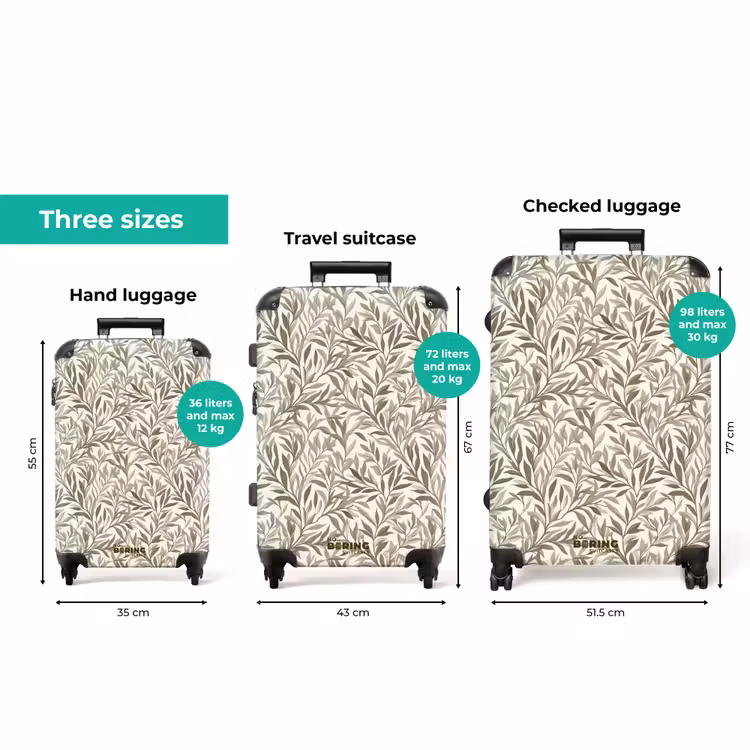Takken - Botanisch - Taupe NBS - Handbagage koffer - Volwassenen Unisex middel zzzzzzVergelijking_3EN