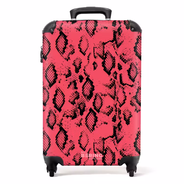 Felroze slangenprint NBS - Handbagage koffer - Volwassenen Unisex middel -productfoto_recht