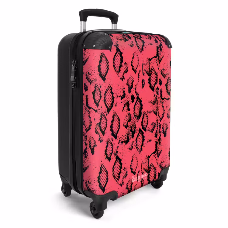 Felroze slangenprint NBS - Handbagage koffer - Volwassenen Unisex middel -productfoto_3d