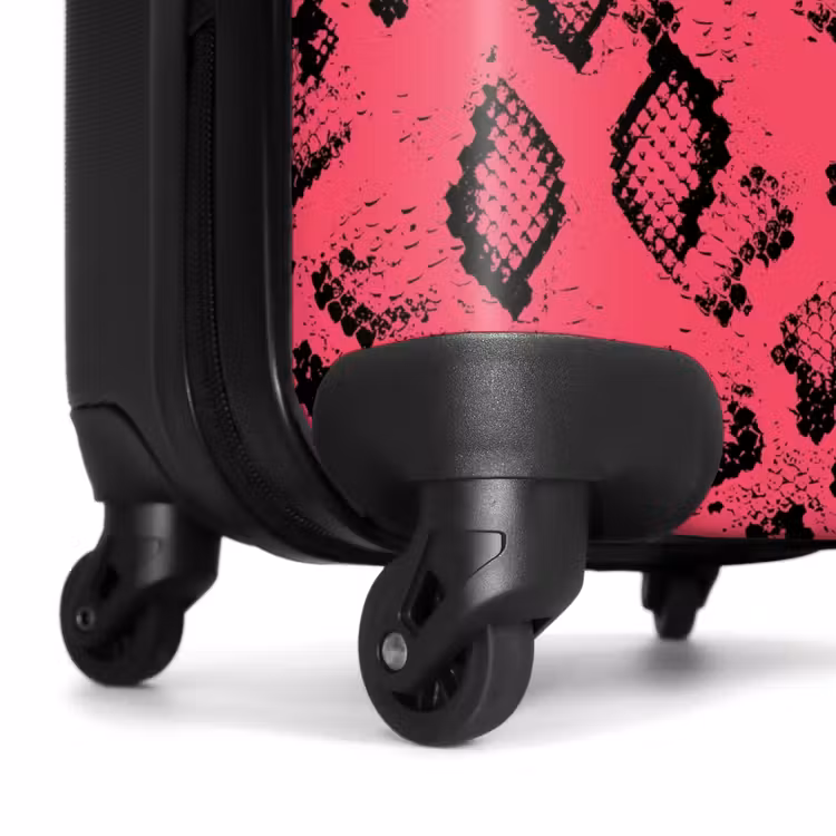 Felroze slangenprint NBS - Handbagage koffer - Volwassenen Unisex middel -wiel