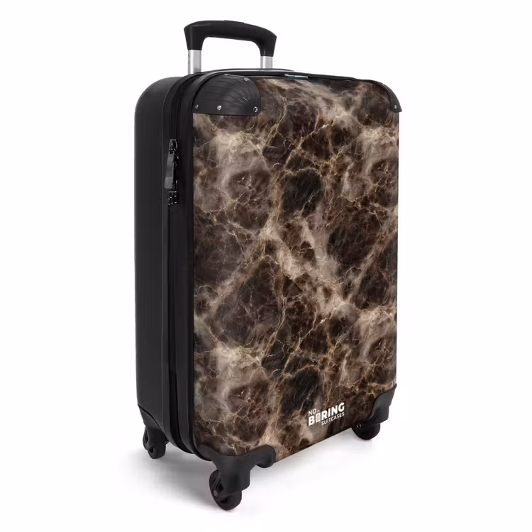 Bruin - Goud - Marmer NBS - Handbagage koffer - Volwassenen Unisex middel -productfoto_3d
