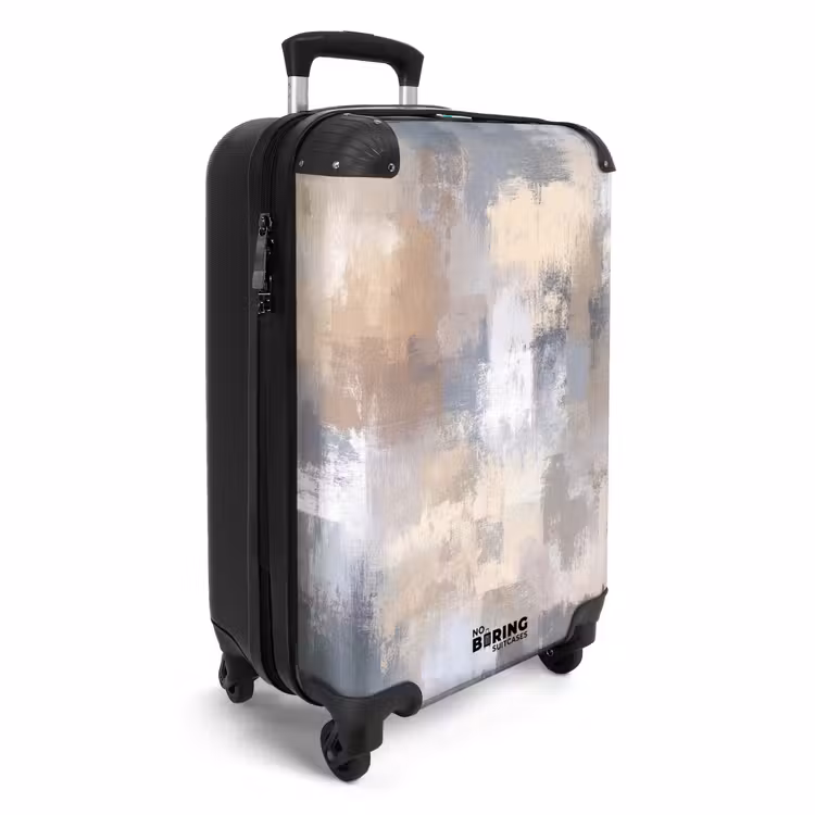 Penseelstreken - Schilderij - Beige NBS - Handbagage koffer - Volwassenen Unisex middel -productfoto_3d