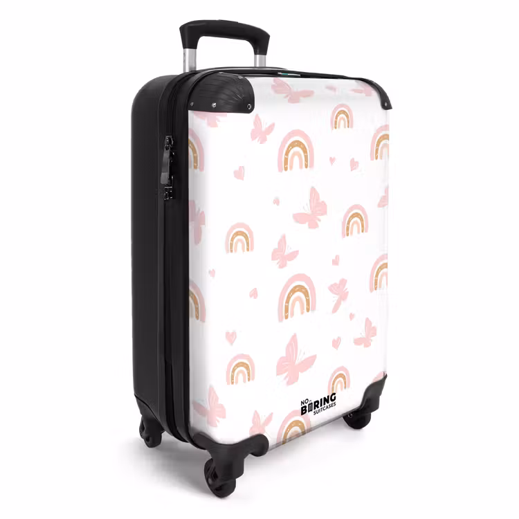Vlinders en regenbogen NBS - Handbagage koffer - Unisex middel -productfoto_3d