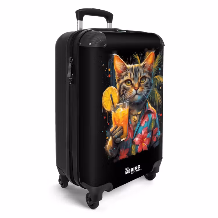 Kat in Tropische Street Art Stijl NBS - Handbagage koffer - Unisex middel -productfoto_3d