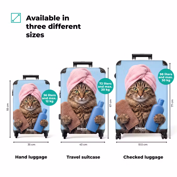 Kat - Handdoek - Washand - Zeep NBS - Handbagage koffer - Volwassenen Unisex middel zzzzzzVergelijking_3EN