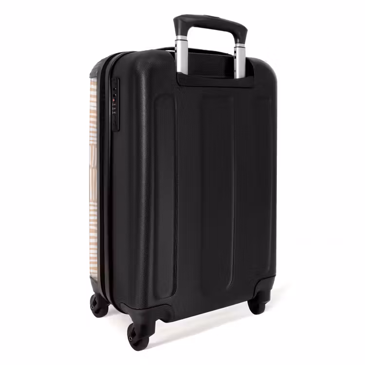 Geruite blokken met witte penseelstrepen NBS - Handbagage koffer - Volwassenen Unisex middel -achterkant