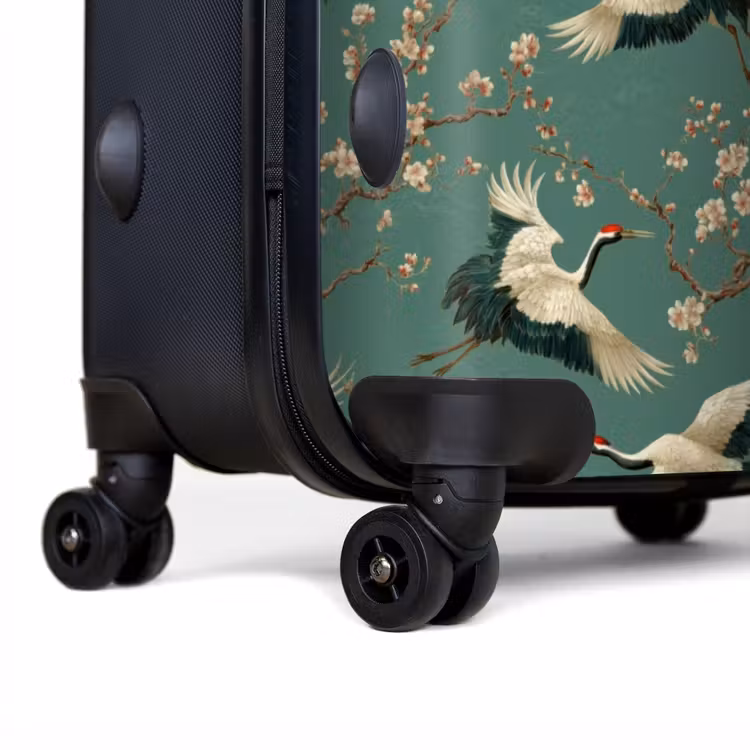 Kersenbloesem - Kraamvogels - Groen NBS - Handbagage koffer - Volwassenen Unisex middel -achterkant