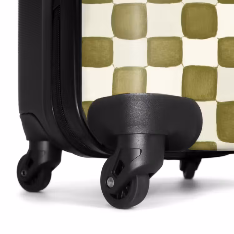 Schaak - Patroon - Groen NBS - Handbagage koffer - Volwassenen Unisex middel -wiel