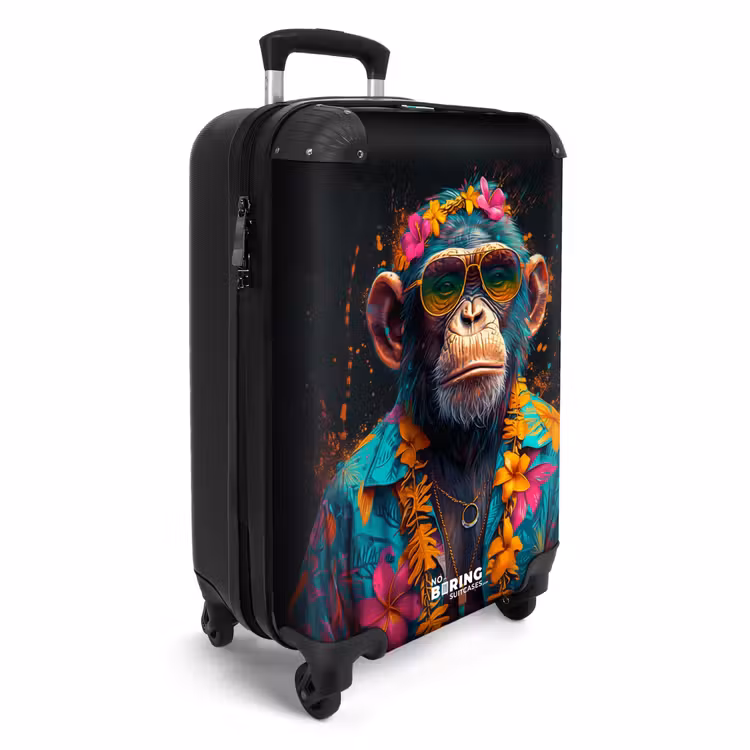 Chimpansee met Hawaii blouse NBS - Handbagage koffer - Volwassenen Unisex middel -productfoto_3d