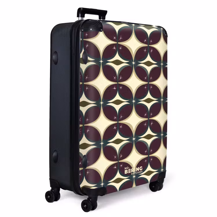 Cirkel - Retro - Kleurrijk NBS - Handbagage koffer - Volwassenen Unisex middel -productfoto_3d