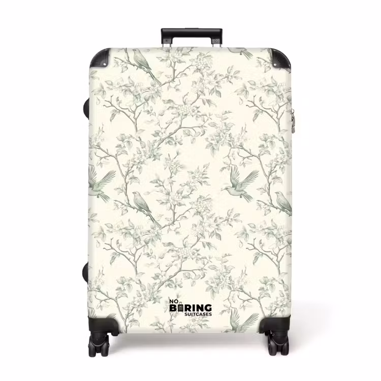 Klassiek - Vogels - Groen NBS - Handbagage koffer - Volwassenen Unisex middel -productfoto_recht