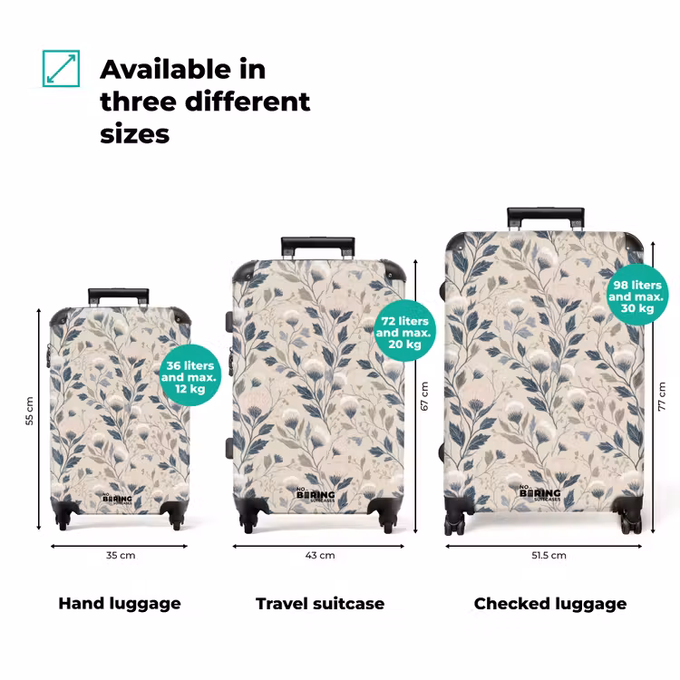 Klassiek - Botanisch - Kleurrijk NBS - Handbagage koffer - Volwassenen Unisex middel zzzzzzVergelijking_3EN