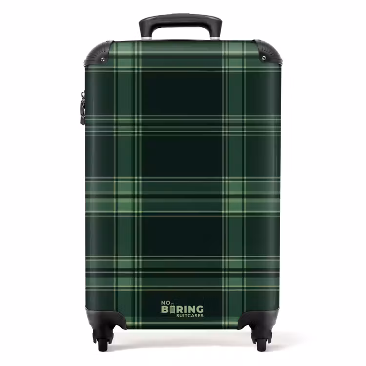 Klassiek geruit patroon in groene tinten NBS - Handbagage koffer - Unisex middel -productfoto_recht