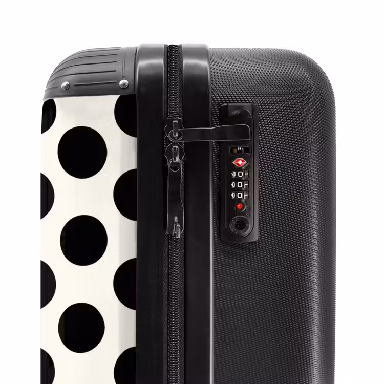 Klassiek - Stippen - Zwart NBS - Handbagage koffer - Volwassenen Unisex middel -slot
