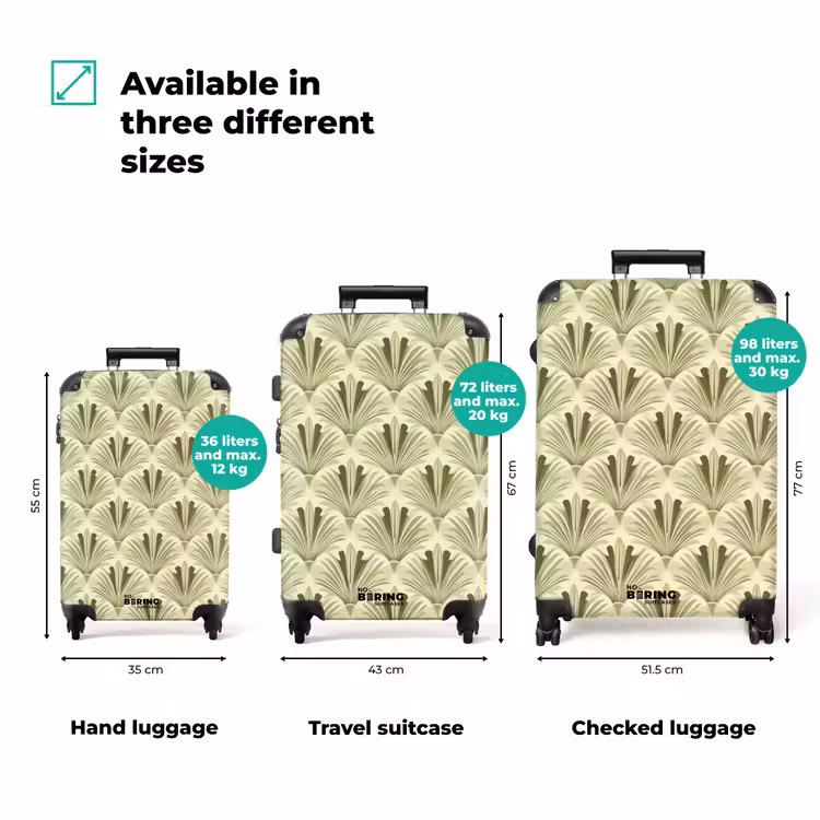 Klassiek - Waaier - Groen NBS - Handbagage koffer - Volwassenen Unisex middel zzzzzzVergelijking_3EN