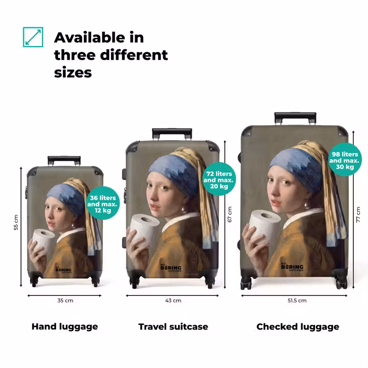 Klassiek - Humor - Kleurrijk NBS - Handbagage koffer - Volwassenen Unisex middel zzzzzzVergelijking_3EN