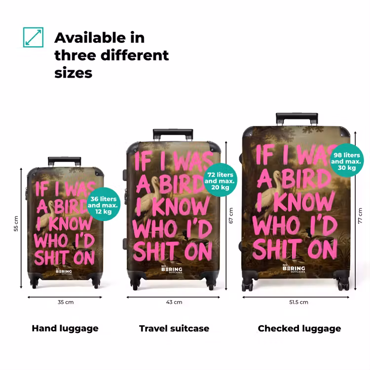 Klassiek - Humor - Roze NBS - Handbagage koffer - Volwassenen Unisex middel zzzzzzVergelijking_3EN