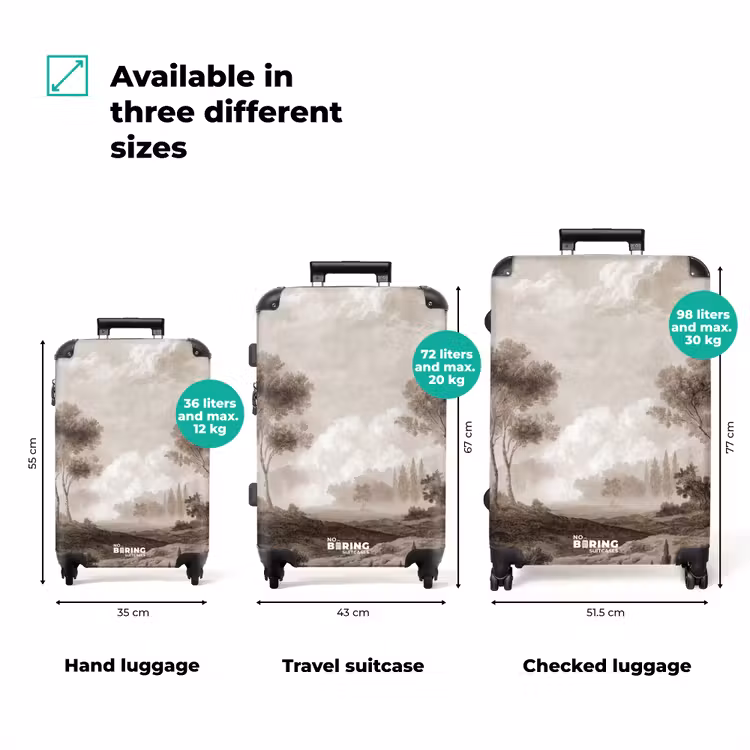 Klassiek - Landschap - Neutraal NBS - Handbagage koffer - Volwassenen Unisex middel zzzzzzVergelijking_3EN
