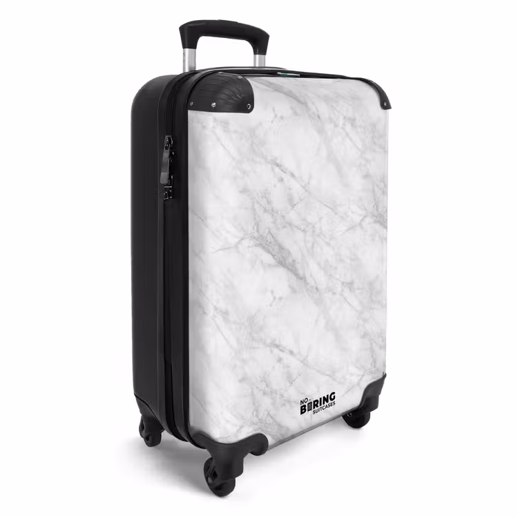 Klassiek - Marmer - Grijs NBS - Handbagage koffer - Volwassenen Unisex middel -productfoto_3d