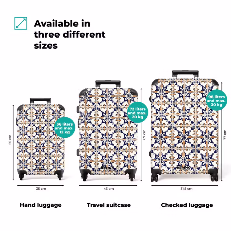 Klassiek - Patroon - Kleurrijk NBS - Handbagage koffer - Volwassenen Unisex middel zzzzzzVergelijking_3EN