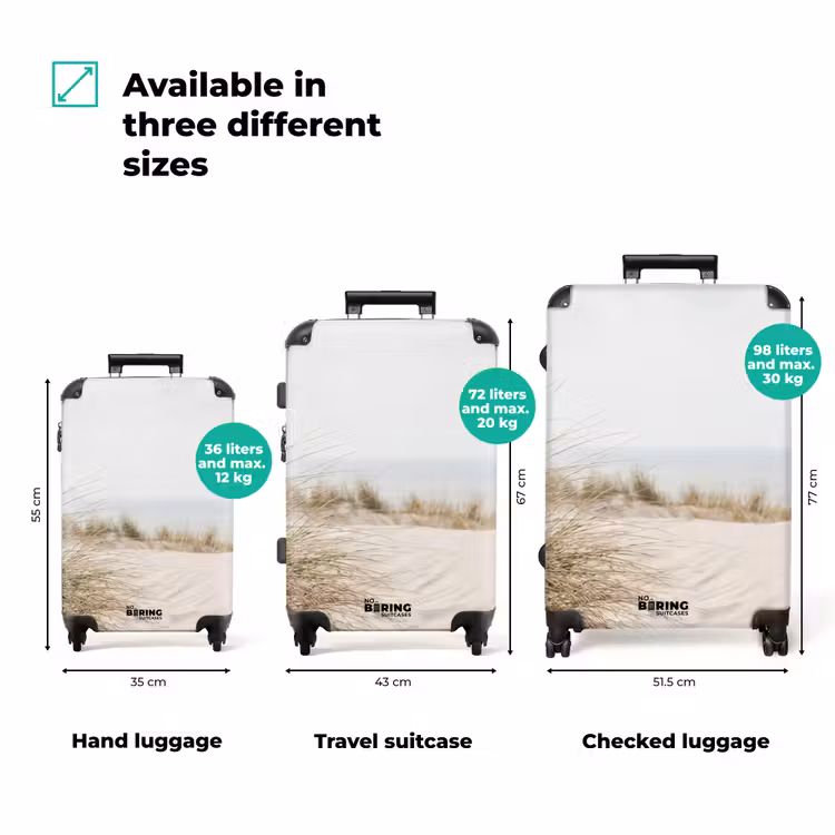 Wolken - Duinlandschap - Zand NBS - Handbagage koffer - Volwassenen Unisex middel zzzzzzVergelijking_3EN