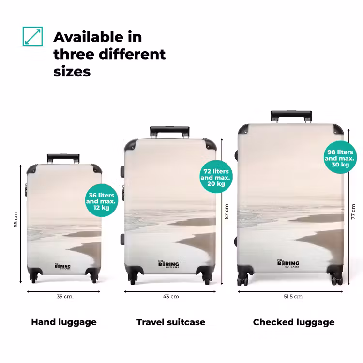 Kustlijn - Strand - Oceaan NBS - Handbagage koffer - Volwassenen Unisex middel zzzzzzVergelijking_3EN