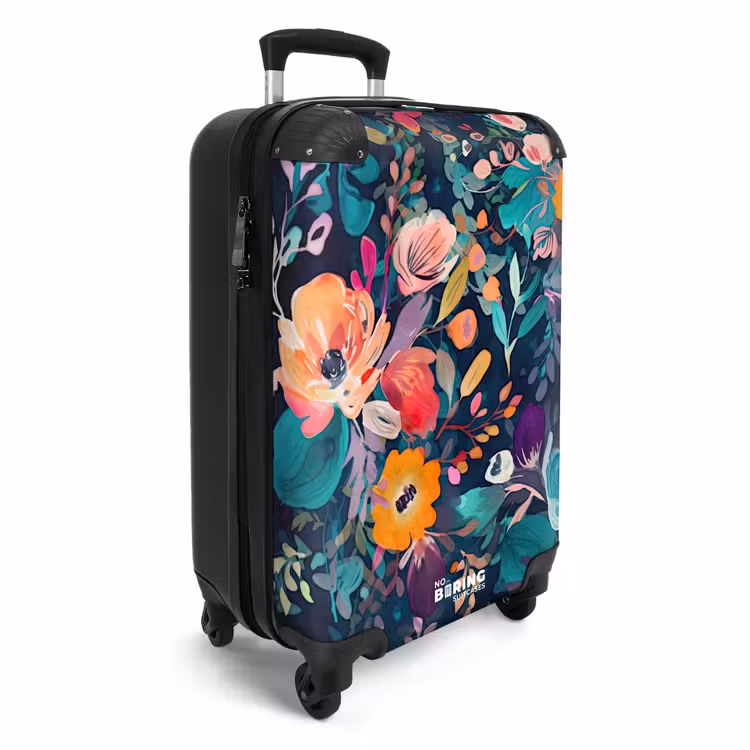Kleurrijk - Bloemen - Kunst - Natuur - Hippie NBS - Handbagage koffer - Unisex middel -productfoto_3d