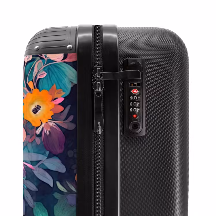 Kleurrijk - Bloemen - Kunst - Natuur - Hippie NBS - Handbagage koffer - Unisex middel -slot