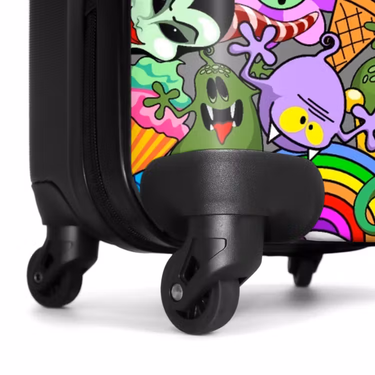 Kleurrijke Monstermix NBS - Handbagage koffer - Unisex middel -wiel