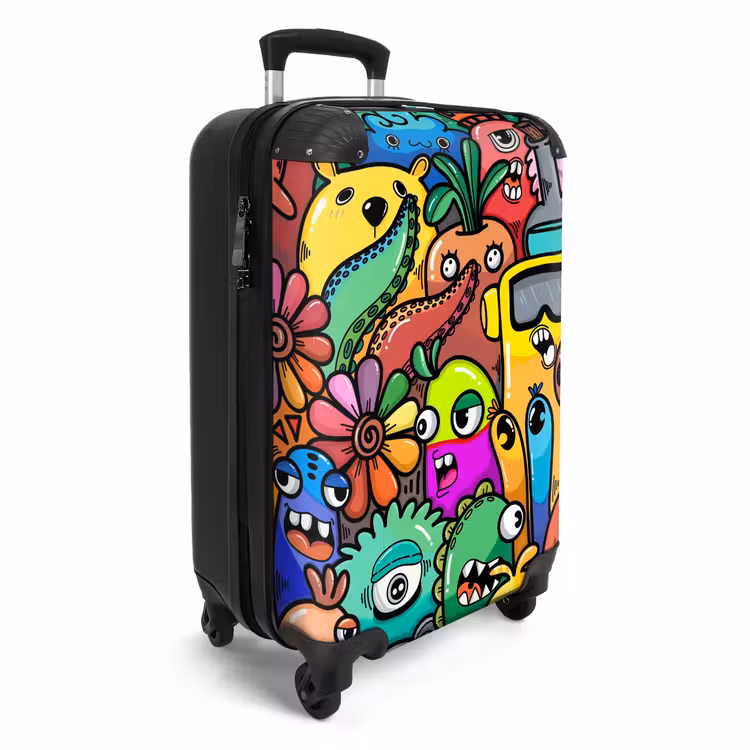 Kleurrijke Monsterparade NBS - Handbagage koffer - Unisex middel -productfoto_3d
