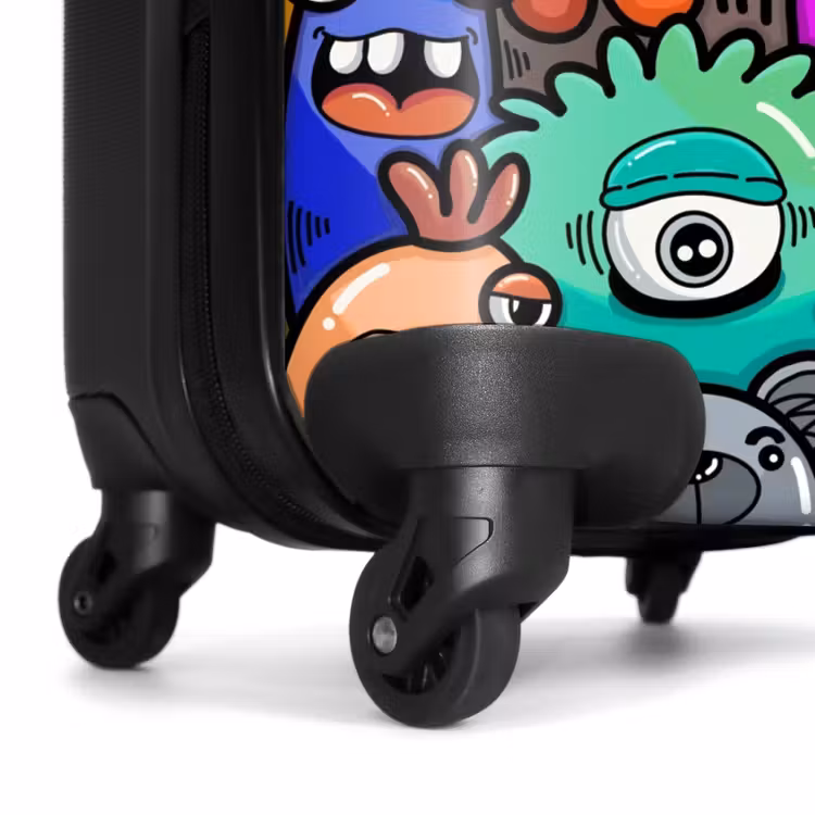 Kleurrijke Monsterparade NBS - Handbagage koffer - Unisex middel -wiel