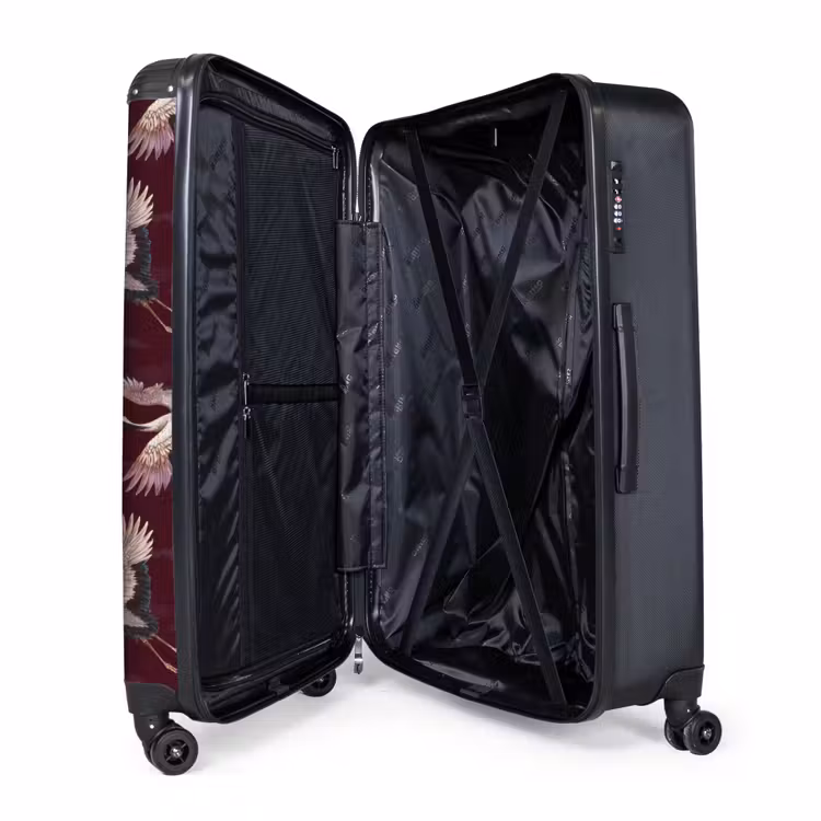 Kraanvogels - Klassiek - Bordeaux NBS - Handbagage koffer - Volwassenen Unisex middel -wiel