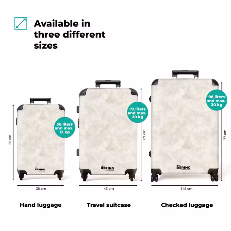 Crèmebeige - Marmer - Aders NBS - Handbagage koffer - Volwassenen Unisex middel zzzzzzVergelijking_3EN