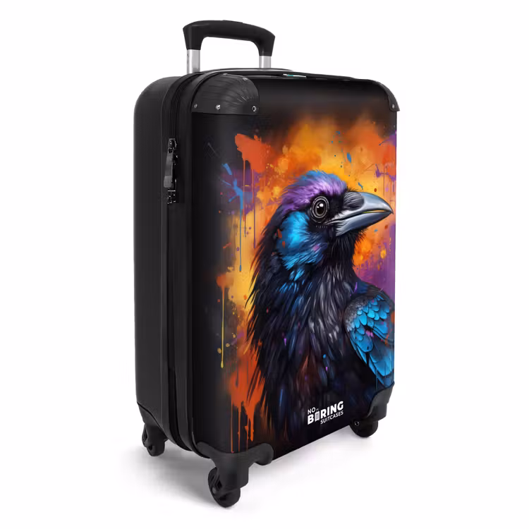 Kraai met kleurrijke graffiti NBS - Handbagage koffer - Unisex middel -productfoto_3d