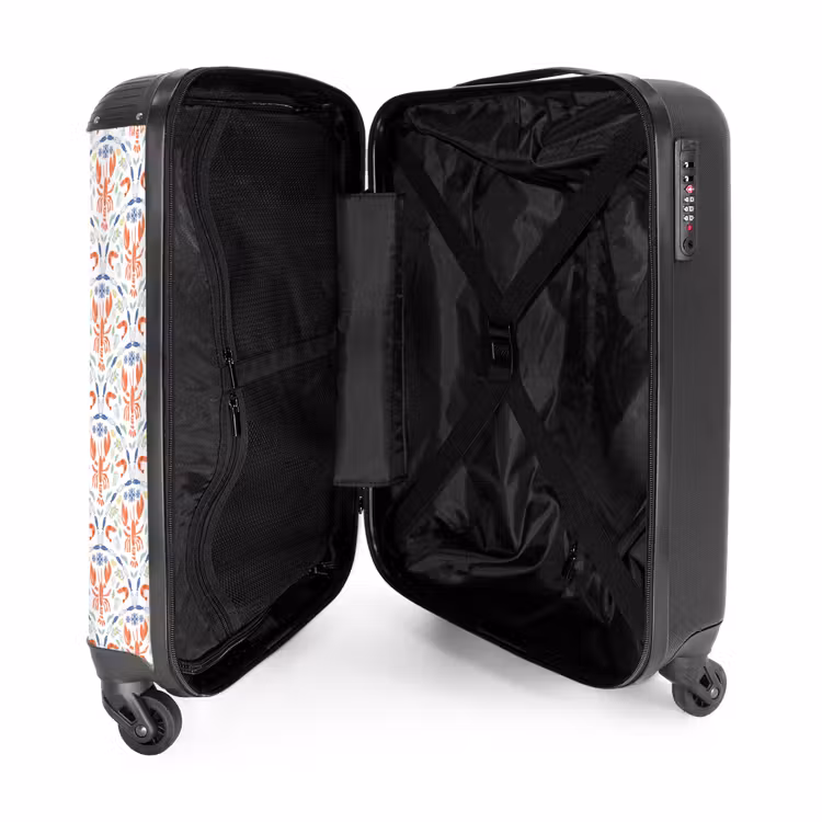 Schaaldieren patroon kleurrijk NBS - Handbagage koffer - Volwassenen Unisex middel -binnenkant