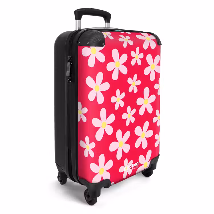 Madeliefjesmania hotpink NBS - Handbagage koffer - Unisex middel -productfoto_3d