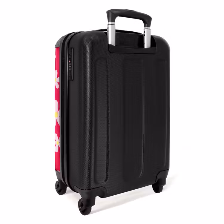 Madeliefjesmania hotpink NBS - Handbagage koffer - Unisex middel -achterkant