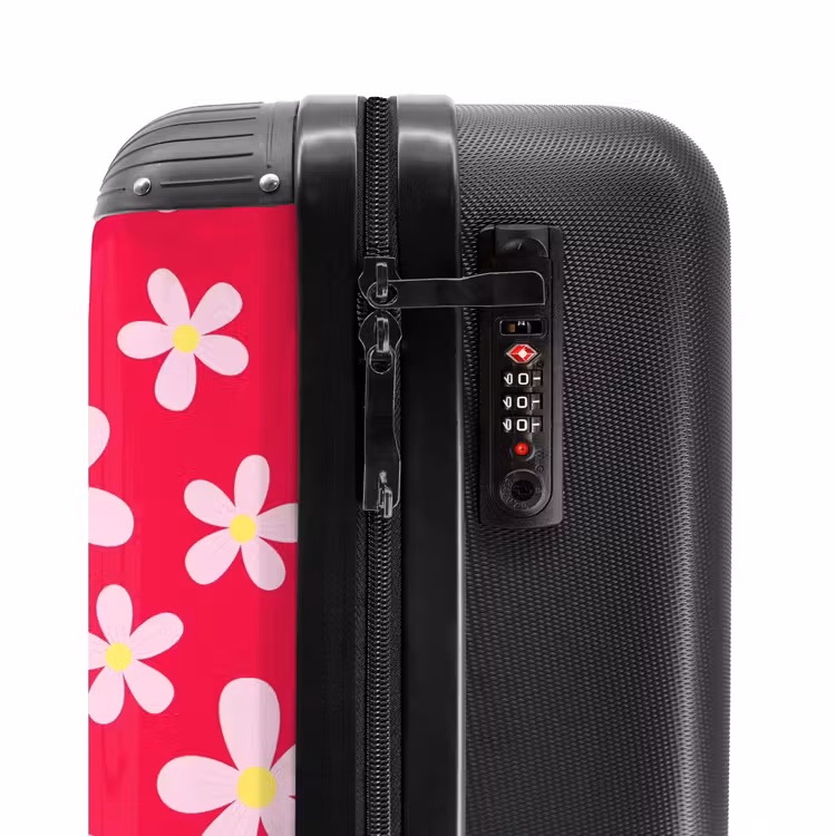 Madeliefjesmania hotpink NBS - Handbagage koffer - Unisex middel -slot