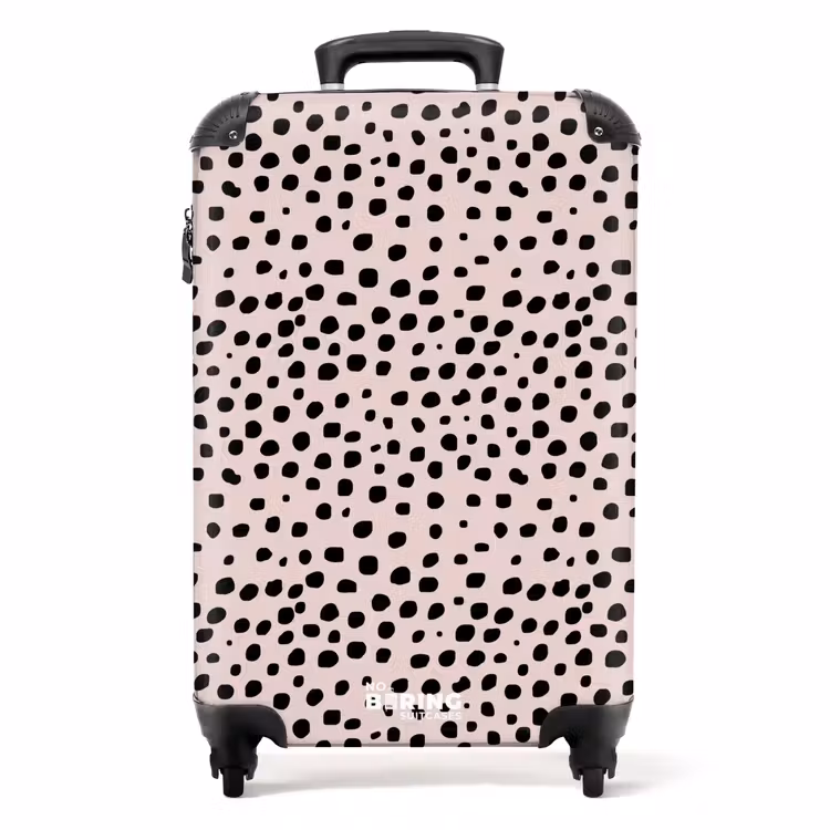 Dalmatiërpatroon op zachtroze NBS - Handbagage koffer - Volwassenen Unisex middel -productfoto_recht