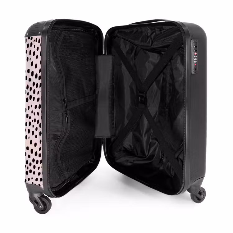 Dalmatiërpatroon op zachtroze NBS - Handbagage koffer - Volwassenen Unisex middel -binnenkant