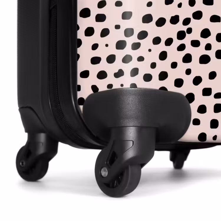 Dalmatiërpatroon op zachtroze NBS - Handbagage koffer - Volwassenen Unisex middel -wiel