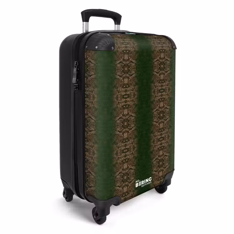 Donkerbruin slangenhuid met symmetrische schubstructuur NBS - Handbagage koffer - Volwassenen Unisex middel -productfoto_3d