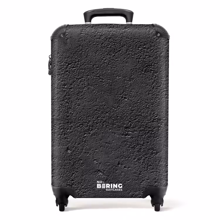 Donkergrijs - Asfaltstructuur - Ruw NBS - Handbagage koffer - Volwassenen Unisex middel -productfoto_recht