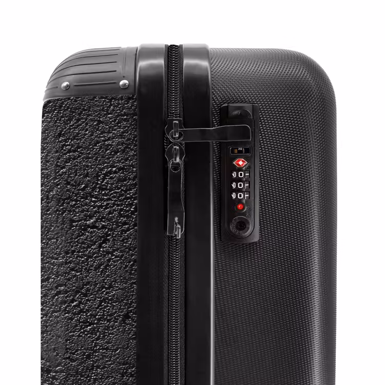 Donkergrijs - Asfaltstructuur - Ruw NBS - Handbagage koffer - Volwassenen Unisex middel -slot