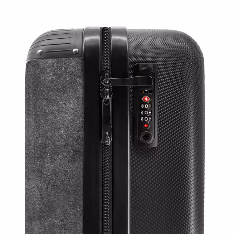 Donkergrijs - Ruw - Beton NBS - Handbagage koffer - Volwassenen Unisex middel -slot